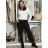 Kalhoty strečové dámské LINDA (S/M/L ONE SIZE) ITALSKÁ MÓDA IM4251163