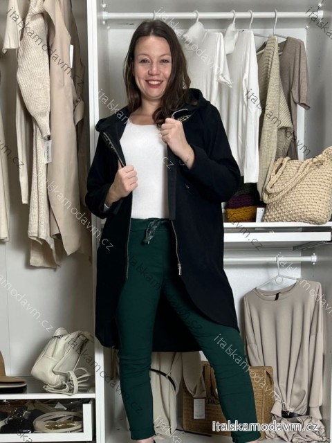 Kabát flaušový na zip dlouhý dámský DANCE (M/L/XL) ITALSKÁ MÓDA IMD25282/DUR