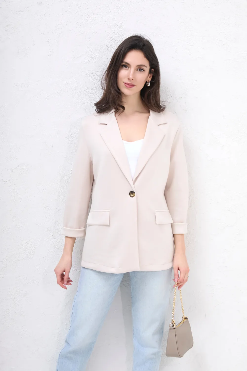 Sako elegantní dlouhý rukáv dámské (S/M/L ONE SIZE) ITALSKÁ MÓDA IMPLI256253