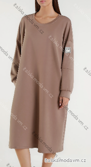 Šaty oversize mikinové dlouhý rukáv dámské (S/M/L ONE SIZE) ITALSKÁ MÓDA IMPLI2507260