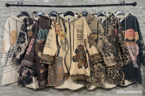 Mikina teplá prodloužená s kapucí dlouhý rukáv dámská (S/M/L ONE SIZE) IMPOZ25SM-3380