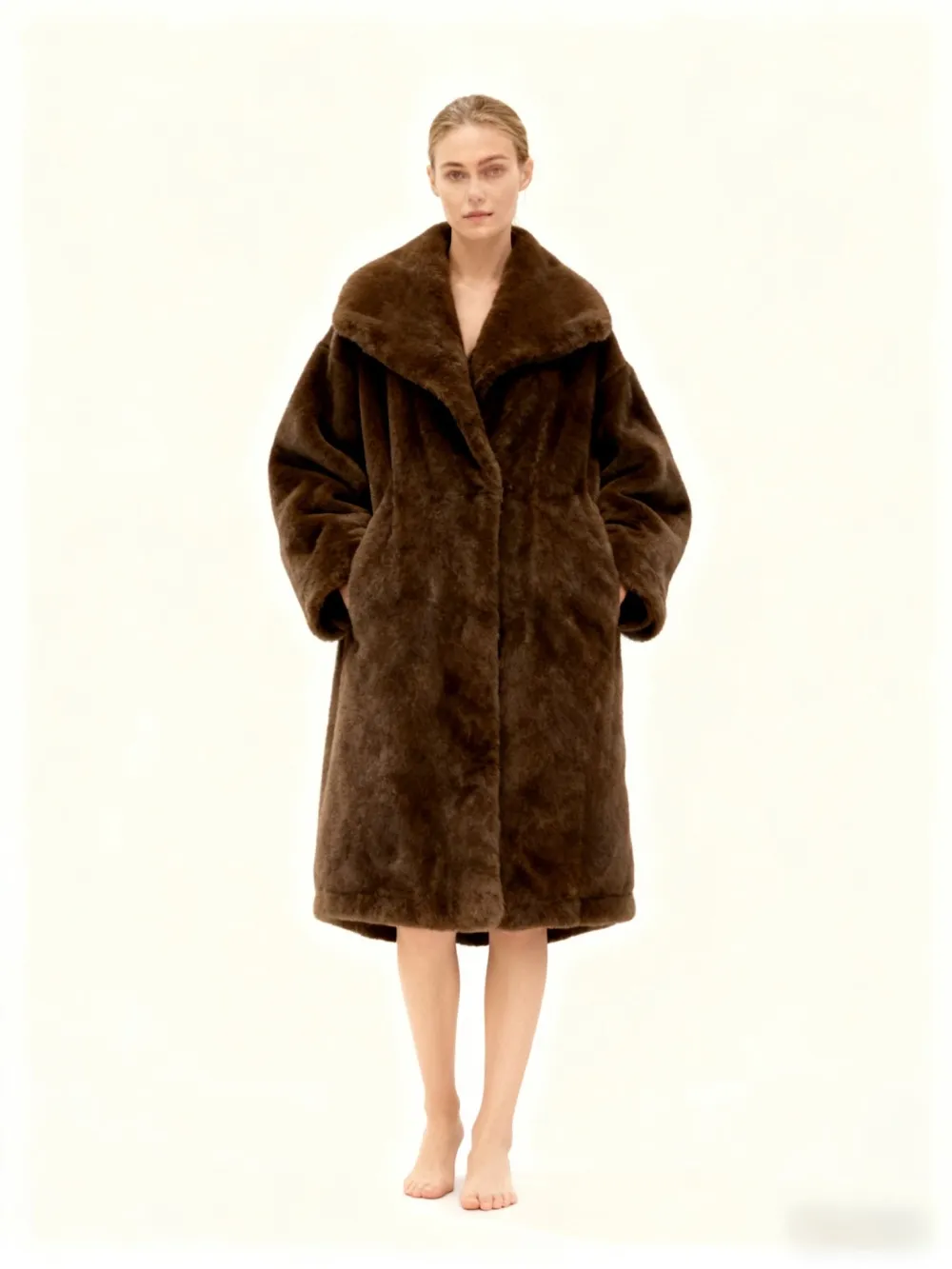 Kabát teplý dlouhý rukáv dámský (S/M/L ONE SIZE) IMPOZ25OLI-25514