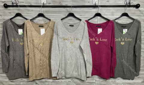 Svetr tenký dlouhý rukáv dámský (S/M/L ONE SIZE) ITALSKÁ MÓDA IMPOZ25SD-9043
