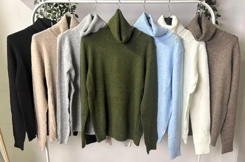 Svetr úpletový s rolákem dlouhý rukáv dámský (S/M/L ONE SIZE) ITALSKÁ MÓDA IMPLP2585230065