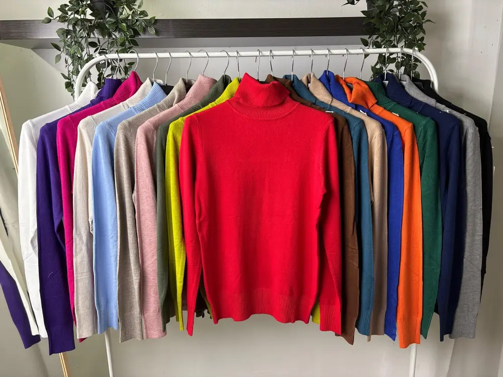 Svetr tenký s rolákem dlouhý rukáv dámský (S/M/L ONE SIZE) ITALSKÁ MÓDA IMPLP2532030050