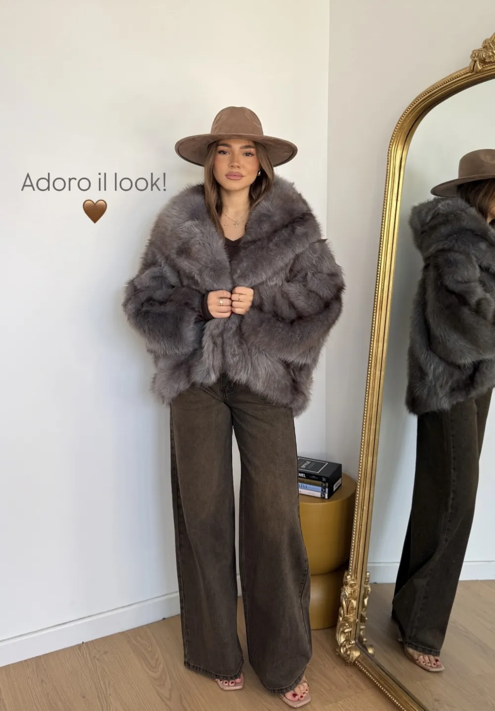 Kabátek zimní chlupatý dlouhý rukáv dámský (S/M/L ONE SIZE) ITALSKÁ MÓDA IMPLP2516008038