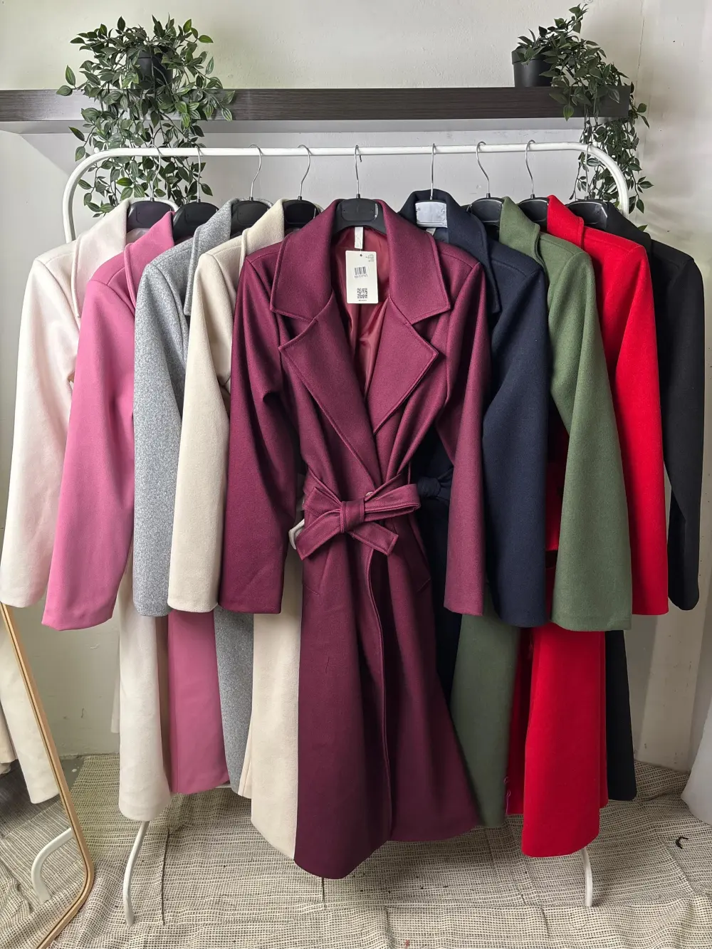 Kabát koženkový dlouhý rukáv dámský (S/M/L ONE SIZE) ITALSKÁ MÓDA IMPLP2568350165