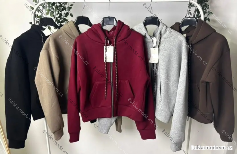 Mikina teplá dlouhý rukáv dámská (S/M/L ONE SIZE) ITALSKÁ MÓDA IMPLP2511940011
