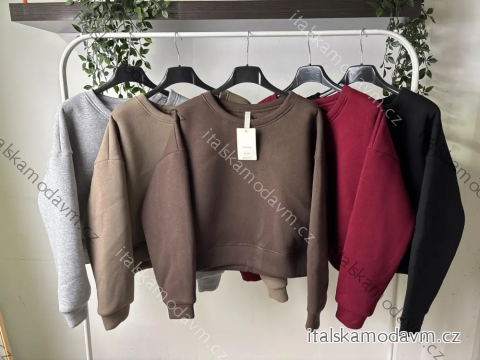 Mikina teplá dlouhý rukáv dámská (S/M/L ONE SIZE) ITALSKÁ MÓDA IMPLP2511930075