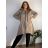 Mikina na zip s kapucí dlouhý rukáv dámská nadrozměr LAJLA (48/50/52 ONE SIZE) ITALSKÁ MÓDA IMPOZ253107/DUR 48/50/52 sv. béžová