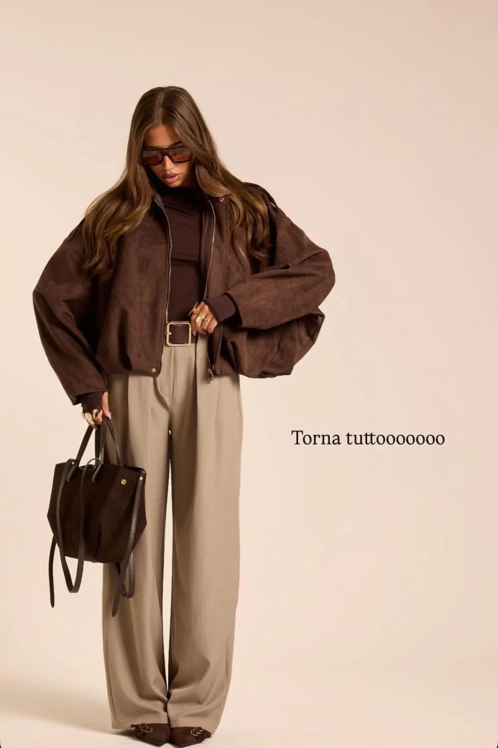 Kalhoty elegantní s páskem dámské (S/M/L ONE SIZE) ITALSKÁ MÓDA IMPLP2511861095