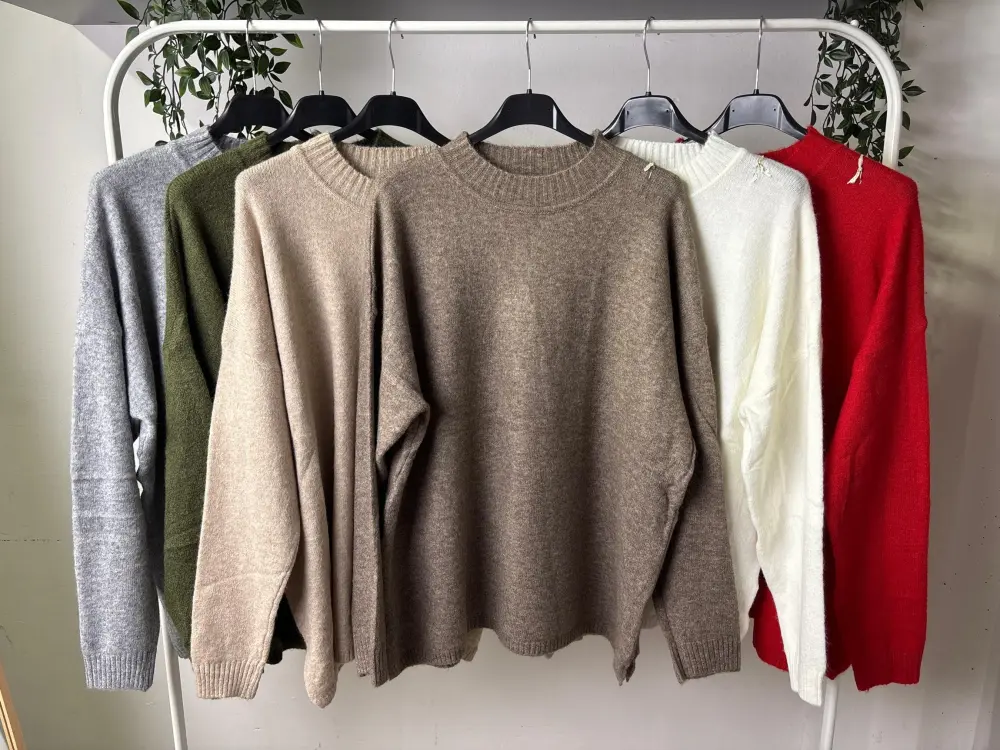 Svetr teplý dlouhý rukáv dámský (S/M/L ONE SIZE) ITALSKÁ MÓDA IMPLP2585260085