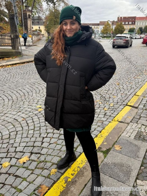 Bunda zimná dámska nadrozmer (70-80) POLSKÁ MÓDA PMW25V806/DR černá 72
