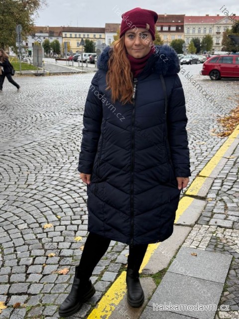 Bunda zimní dámská nadrozměr (3XL-7XL ONE SIZE) POLSKÁ MÓDA PMW25HH-2405TO/DR