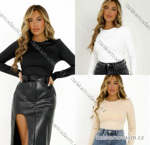 Tričko elegantní dlouhý rukáv dámské (XS/S/M ONE SIZE) ITALSKá MóDA IMM23M31346