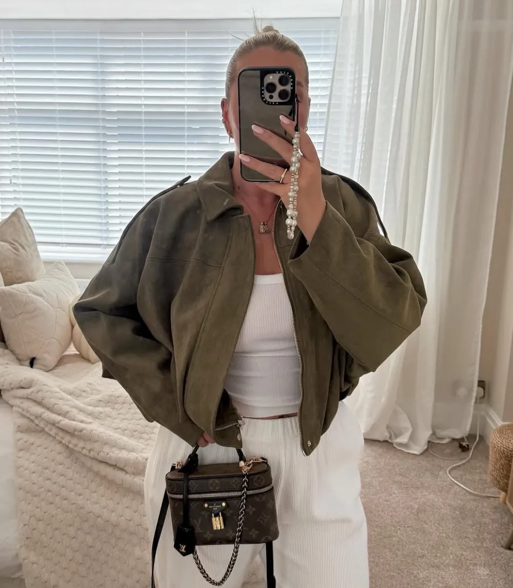 Bunda slabá koženková dlouhý rukáv dámská (S/M/L ONE SIZE) ITALSKÁ MÓDA IMPLP2510338013