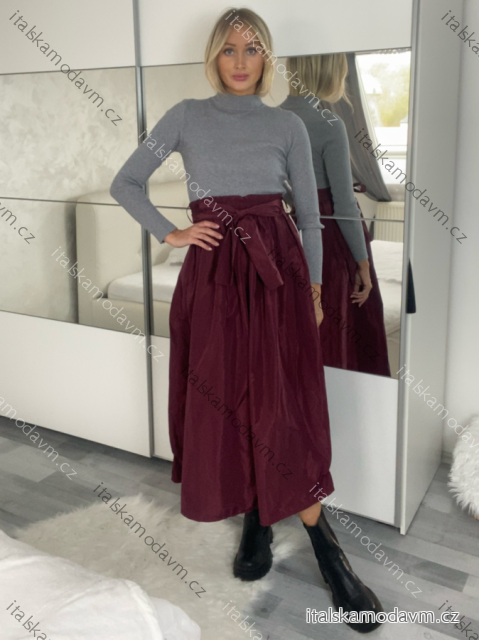 Sukně s páskem dámská TARA (S/M/L ONE SIZE) ITALSKá MóDA IMSM251156/DUR S/M/L vínová