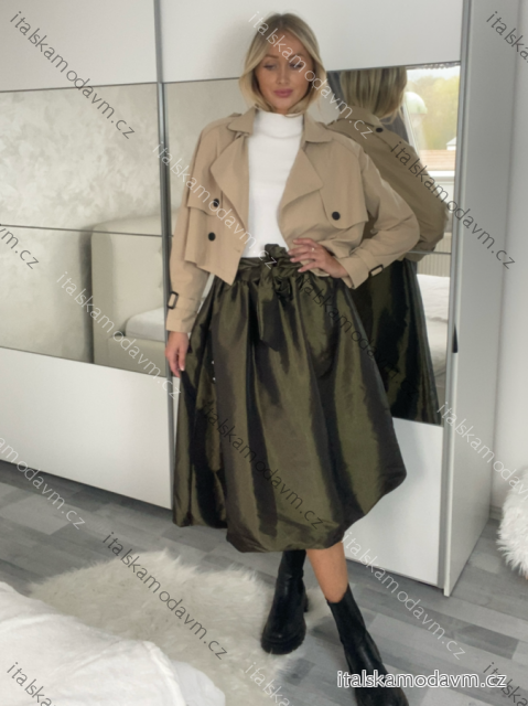 Sukně s páskem dámská TEA (XS/S/M ONE SIZE) ITALSKá MóDA IMSM251157/DUR XS/S/M zelená khaki