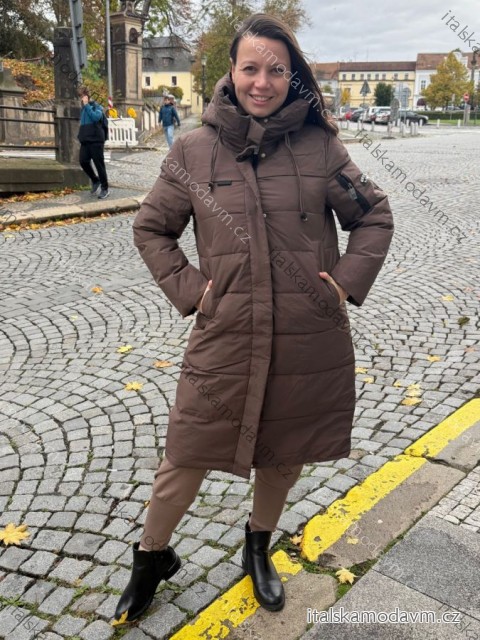 Kabát bunda zimný nadrozmer dámsky (M-3XL) SKORP PMW25TM-2506/DUR L hnedá