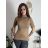Svetr úpletový s rolákem krátký rukáv dámský BEREMIKA (S/M/L ONE SIZE) IMWDF252703/DR hnědá S/M/L