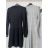 Šaty krátké pletené dlouhý rukáv dámské (S/M/L ONE SIZE) ITALSKÁ MÓDA IMD24490