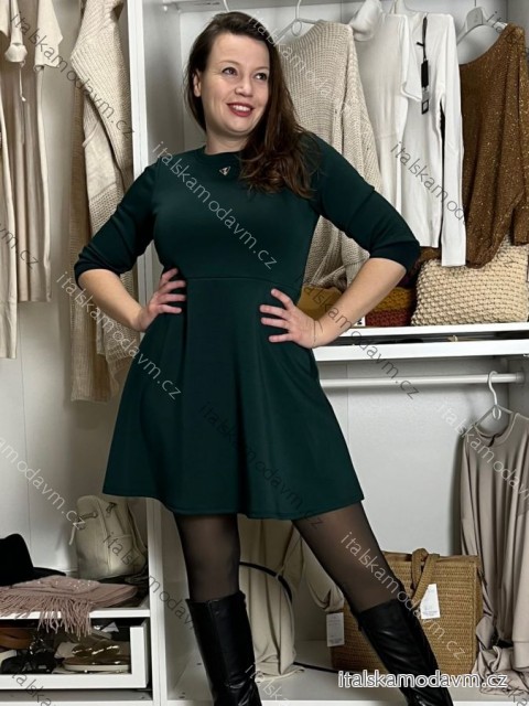 Šaty teplé dlouhý rukáv dámské ELSA (S/M/L ONE SIZE) ITALSKÁ MÓDA IMD25241/DUR