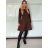 Šaty teplé dlhý rukáv dámske ELSA (S/M/L ONE SIZE) TALIANSKA MÓDA IMD25241/DUR S/M/L hnedá