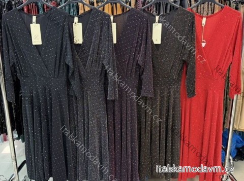Šaty dlouhé společenské dlouhý rukáv dámské (XS/S/M ONE SIZE) ITALSKÁ MÓDA IMM25M6062