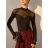 Tričko elegantní dlouhý rukáv dámské (XS/S/M ONE SIZE) ITALSKÁ MÓDA IMM25M43281