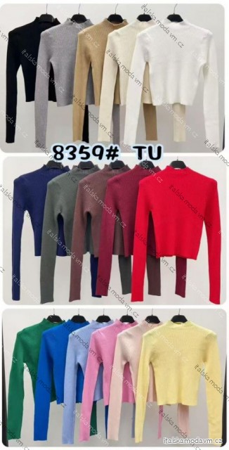 Svetr krátký teplý dlouhý rukáv dámský (XS/S/M ONE SIZE) ITALSKÁ MÓDA IMM25M8359