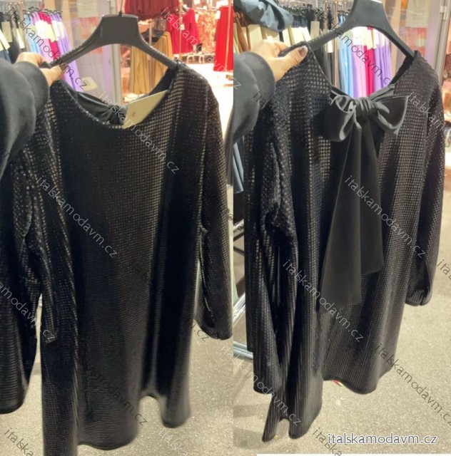 Šaty společenské třpytivé dlouhý rukáv dámské (XS/S/M ONE SIZE) ITALSKÁ MÓDA IMM25M7224