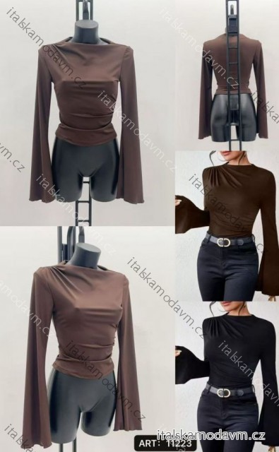Tričko dlouhý rukáv dámské (XS/S/M ONE SIZE) ITALSKÁ MÓDA IMM25M11223
