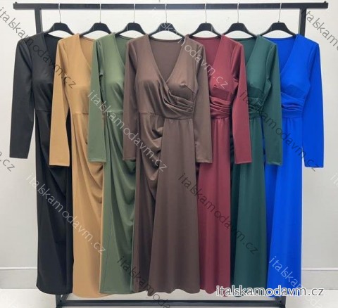 Šaty dlouhé společenské dlouhý rukáv dámské (XS/S/M ONE SIZE) ITALSKÁ MÓDA IMM25M43270