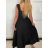Šaty letní na široká ramínka dámské (S/M/L ONE SIZE) ITALSKÁ MÓDA IMPBB25B25300/DU -   Černá -   S/M/L