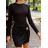 Šaty krátké elegantní dlouhý rukáv dámské (XS/S/M ONE SIZE) ITALSKÁ MÓDA IMM25M44293