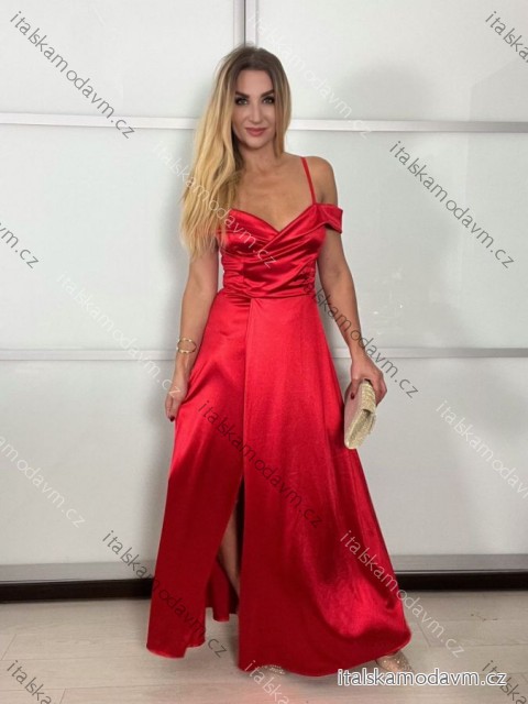 Šaty dlouhé společenské carmen dámské (S/M/L ONE SIZE) ITALSKÁ MÓDA IM3250007/DU
