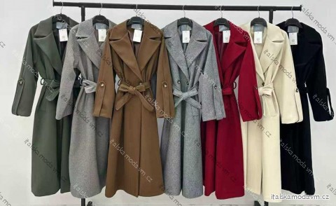 Kabát slabý s páskem dlouhý rukáv dámský (XS/S/M ONE SIZE) ITALSKÁ MÓDA IMM25M87362