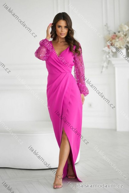 Šaty společenské dlouhý rukáv dámské (34-48) POLSKÁ MÓDA PMLBC25314-07