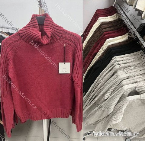 Svetr teplý s rolákem dlouhý rukáv dámský (XS/S/M ONE SIZE) ITALSKÁ MÓDA IMM25M1131