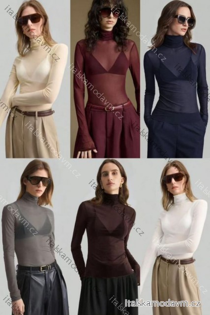 Tričko s rolákem dlouhý rukáv dámské (XS/S/M ONE SIZE) ITALSKÁ MÓDA IMM25M37979