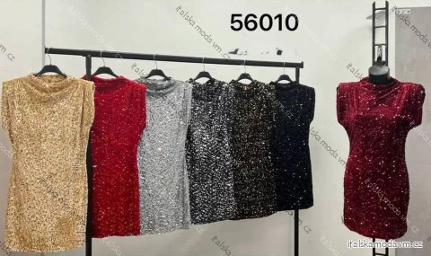 Šaty krátke spoločenské flitrové krátky rukáv dámske (XS/S/M ONE SIZE) TALIANSKA MÓDA IMM25M11681