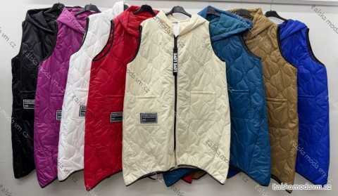 Vesta s kapucí dámská nadrozměr (52/54/56 ONE SIZE) ITALSKÁ MÓDA IM425739