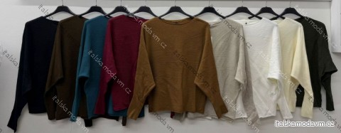 Sveter úpletový dlhý rukáv dámsky nadrozměr (46/48/50 ONE SIZE) TALIANSKA MÓDA IM425742
