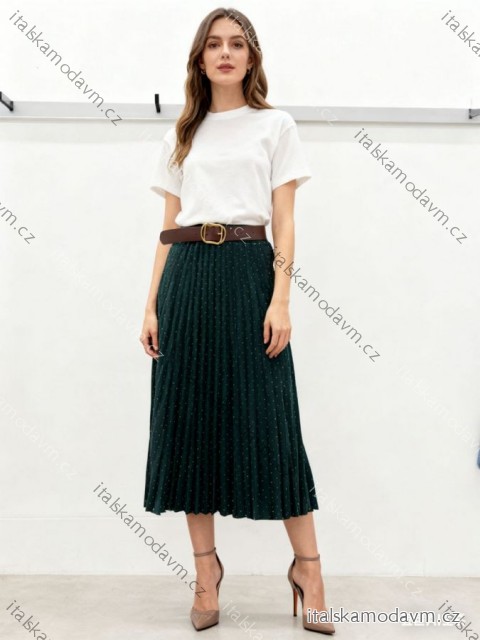 Sukně skládaná s páskem dámská nadrozměr (40/42/44 ONE SIZE) ITALSKÁ MÓDA IM425748
