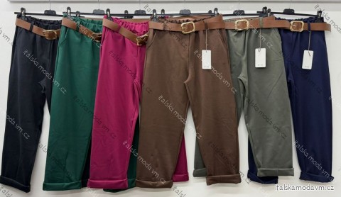 Nohavice s opaskom dámske nadrozmer (46/48/50 ONE SIZE) TALIANSKA MÓDA IM425762