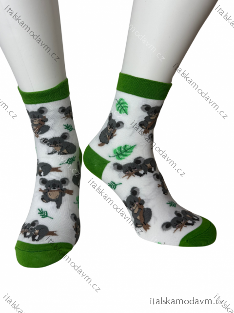 Ponožky veselé koala dámské (35-37.38-40) POLSKÁ MÓDA DPP250824/DR 38-40 zelená