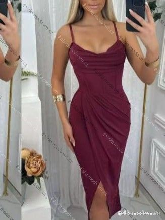 Šaty elegantní na ramínka dámské (XS/S/M ONE SIZE) ITALSKÁ MÓDA IMM25M42975