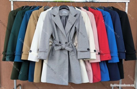 Kabát slabý s páskem dlouhý rukáv dámský (XS/S/M ONE SIZE) ITALSKÁ MÓDA IMM25M22344