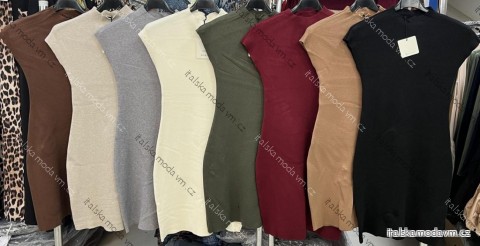 Šaty krátké úpletové krátký rukáv dámské (XS/S/M ONE SIZE) ITALSKÁ MÓDA IMM25M5323