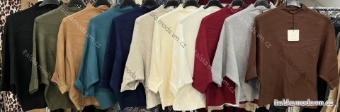 Svetr tenký krátký rukáv dámský (XS/S/M ONE SIZE) ITALSKÁ MÓDA IMM25M3030